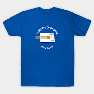 North Dakota Disc Golf - State Shape Blue T-Shirt